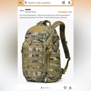 Camo  Backpack insulated with extra pouch